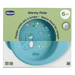 Термостійка тарілка Chicco Warmy Plate 6м+ блакитна (16000.25) - мініатюра 2