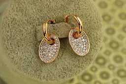 Сережки Xuping Jewelry Овал зйомна підвіска 2,1 см золотисті - мініатюра 2