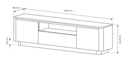 Тумба під ТВ Perfect Home Торро / Torro 3D/200 3-дверна Дуб кремона/чорний (PFH-091417) - мініатюра 3