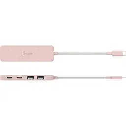 USB-Хаб j5create JCH342ER-N Type-C на 2 USB-A/2 USB-C, червоний (JCH342ER-N) - мініатюра 4