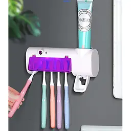 Стерилізатор тримач для зубних щіток на 5 секцій з дозатором Multi-function Toothbrush Sterilizer UV, Yu Xin 85880 - мініатюра 4