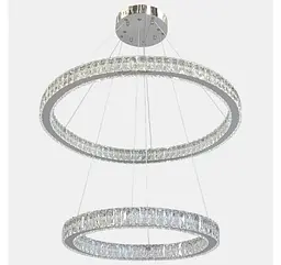 Двоярусна хромована кришталева LED люстра-кільця Artlight 8219-70+50CH - мініатюра 3