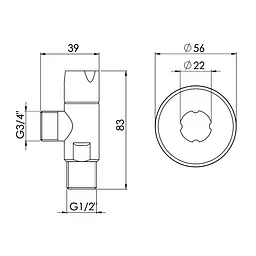 Кран приладовий SD Forte 1/2"х3/4" ручка "коло" SF342W1520 - мініатюра 3