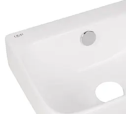 Комплект Qtap Tern: Раковина підвісна прямокутна права 450х250х158 мм White + Донний клапан PU02O (QT17115117RWN47328) - мініатюра 5