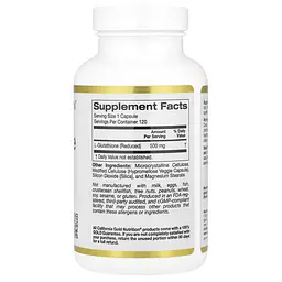 Глутатіон L-Glutathione 500 mg 120 вегетаріанських капсул California Gold Nutrition vit0006136 - мініатюра 2