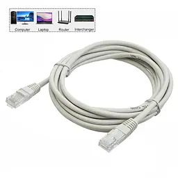 Дріт для інтернету "HX" RJ-45 Cat 5E 145 см білий мережевий кабель для інтернету LAN лан кабель - мініатюра 2