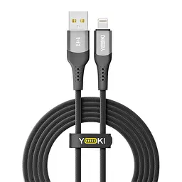 Кабель для заряджання та обміну даними Yoki YK-SO15 SOLID Series USB/Lightning 12W 2.4A/5V 2 м Чорний