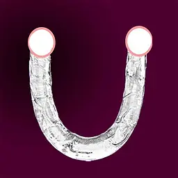Фаллоімітатор подвійний гнучкий реалістичний "Double Dong" 31,5 см Прозорий - мініатюра 2