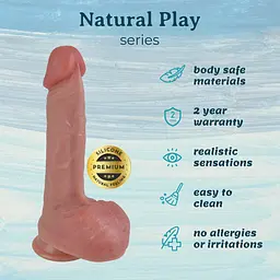 Фалоімітатор Erospace Natural Play D1 21 см тілесний - мініатюра 2