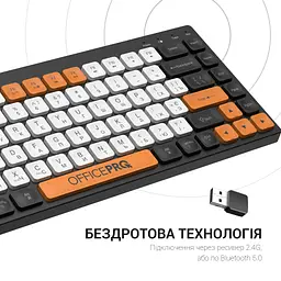 Клавіатура OfficePro SK955B Wireless/Bluetooth Black (SK955B) - мініатюра 10