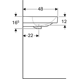 Раковина Geberit Smyle Square 90x48 на 2 змішувача 500.252.01.1, Білий - мініатюра 2
