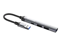 Мультипортовий адаптер ColorWay 4-in-1 USB Hub Dark Grey (CW-HUB05)