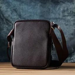 Чоловіча вертикальна сумка з натуральної шкіри Vintage 22863 коричнева - мініатюра 10