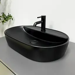 Умивальник VBI Terni black matt накладний VBI-011803, Чорний матовий - мініатюра 2