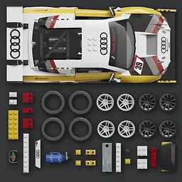 Колекційна машинка-конструктор Hot Wheels Mattel Brick Shop Elite Audi R8 LMS 2015 (JFT18) - мініатюра 4