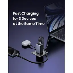 Зарядний пристрій Ugreen 65W GaN Nexode X556 3 порта USB-C EU вилка - мініатюра 3