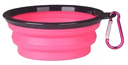 Силіконова складна дорожня миска Derby Food Grade TPE Collapsible Dog Bowl, 350 мл Рожевий