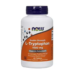 Амінокислота Now Foods L-Триптофан, подвійний концентрації, 1000 мг, L-Tryptophan, (NOW-00169)
