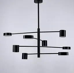 Сучасна чорна LED люстра FLEA з ріжками, що регулюються по осі Line.F DE 31/8 BK - мініатюра 6