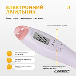 Скакалка без шнура EasyFit TwinRope з лічильником 2,8 м білий-рожевий - мініатюра 5