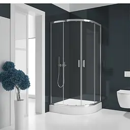 Душова кабіна New Trendy Suvia 90x90 з піддоном ZS-0002, Хром, прозорий, хром - мініатюра 2