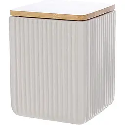 Банка керамічна з бамбуковою кришкою BonaDi Scandi White 10 x 13 см 900 мл (304-015)