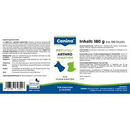 Вітамінно-мінеральна добавка Canina Petvital Arthro Tabletten для проблемних суглобів собак та котів 180 г 180 таблеток - мініатюра 2