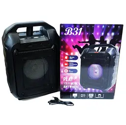 Портативна Bluetooth колонка RIAS B31 валіза з караоке Black (4_00164) - мініатюра 6