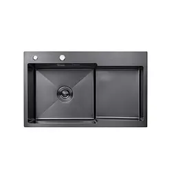Кухонна мийка Kroner KRP PVD Schwarze - 7848LHM (3,0/1,0 мм) (CV030023)