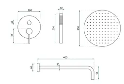 Душова система прихованого монтажу Rea Argon + BOX gold REA-P6538 - мініатюра 5