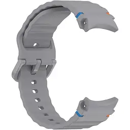 Силіконовий ремінець BeCover Ribbed Tape для Samsung Galaxy Watch (20 mm) 3 41 mm/4 40mm-44mm/5 40-44mm/6 40-44mm/7 40-44mm Gray (712042) - мініатюра 2