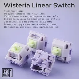 Клавіатура Epomaker Shadow-X Wisteria Linear White механічна бездротова (SHX-W-WL) - мініатюра 19