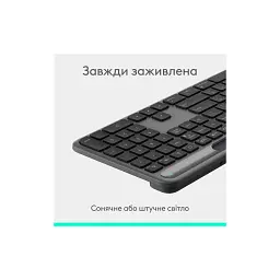 Клавіатура Logitech Slim Solar+ Bluetooth Graphite (920-013764) - мініатюра 2