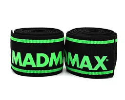 Кистьові бинти MadMax MFA-299 Non slide & slip knee wraps 2.0 м Black/Green (MFA-299-U) - мініатюра 2