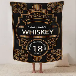 Плед плюшевий на подарунок 3D Whiskey 160х200 см