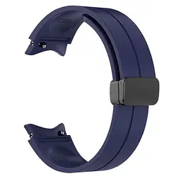 Ремінець для Samsung Galaxy Watch 4 Classic 46mm - синій ширина кріплення 20мм силікон Watchbands Cls-black (W34-0WB87751991) - мініатюра 2