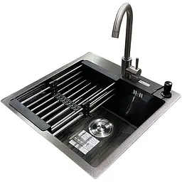 Комплект мийка + змішувач Romzha Arta U-450S BL (A)