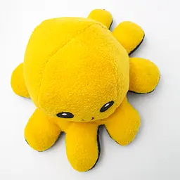 М'яка іграшка Восьминіг перевертень двосторонній веселий сумний Mood Octopus 20 см UKC чорно/жовтий - мініатюра 3
