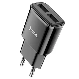 Сетевое зарядное устройство HOCO C88A Star round dual port charger 12W черный