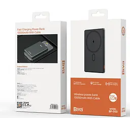Повербанк BIVA BP-50 10000 mAh 15W MagSafe Power Bank Black - мініатюра 2