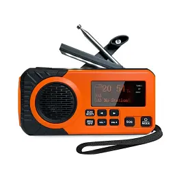 Аварійне радіо DAB375BT DAB/FM з портативним зовнішнім акумулятором ємністю 5000 мА·год, зарядкою від сонячної батареї/ручки - мініатюра 2