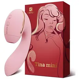 Вакуумний вібратор KisToy Tina Mini Violet вагінально-кліторальний Pink - мініатюра 3
