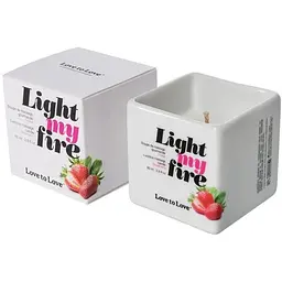 Масажна свічка Love To Love Light My Fire Strawberry (80 мл) - мініатюра 3