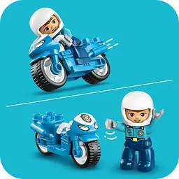 Конструктор LEGO DUPLO Town Синій поліцейський мотоцикл 11 деталей (10471) - мініатюра 6