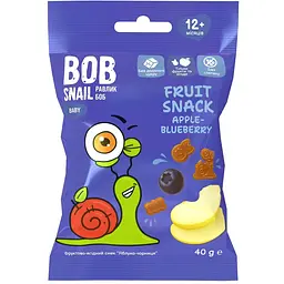 Натуральні снеки для дітей Bob Snail Яблуко-чорниця 40 г
