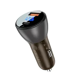 Азу - зарядне автомобільне AceFast B6 metal car charger with digital display 63W 6A металеве - мініатюра 2