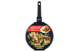 Сковорода Ardesto глибока з кришкою Gemini Gourmet Viareggio 24см алюміній чорний kuh0014383 - мініатюра 2