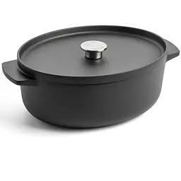 Гусятниця KitchenAid Matte Oven-to-table чавунна з кришкою 30 см 5.6 л чорна (CC004900-001) - мініатюра 2