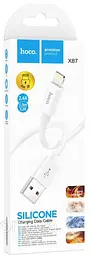 Кабель Hoco X87 Magic silicone charging data cable for Lightning White - мініатюра 2