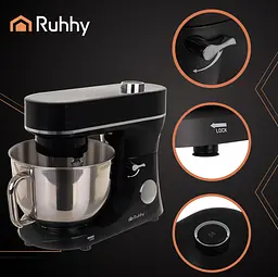 Кухонный тестомес с подогревом чаши Ruhhy 25726, 6,2 л, 2000 Вт, сенсорный экран, 11 скоростей, 3 насадки - миниатюра 8